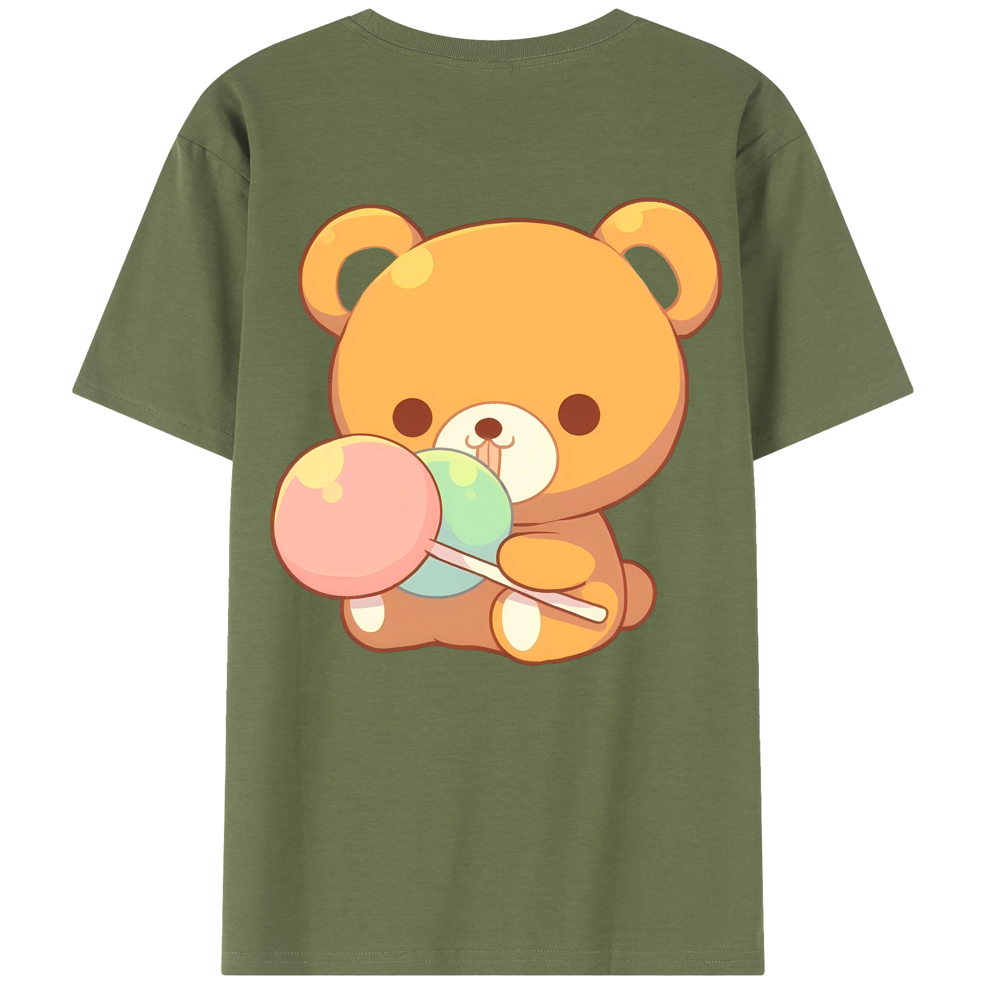 （画像用） リラックマ リラックマ キイロイトリ Rilakkuma Korilakkuma Kiiroitori 綿100％半袖Tシャツ（背面プリント）